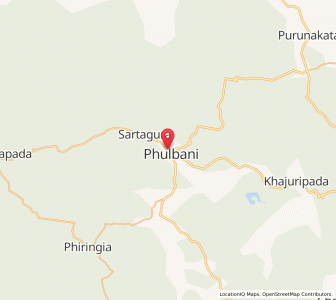 Map of Phulbāni, Odisha
