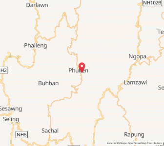 Map of Phullen, Mizoram