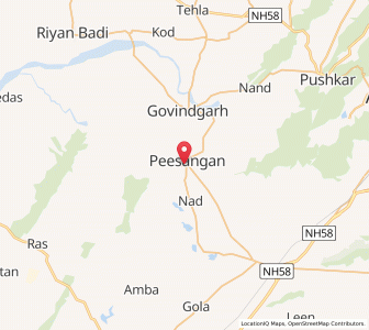 Map of Pisangan, Rajasthan