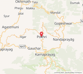 Map of Pokhri, Uttarakhand