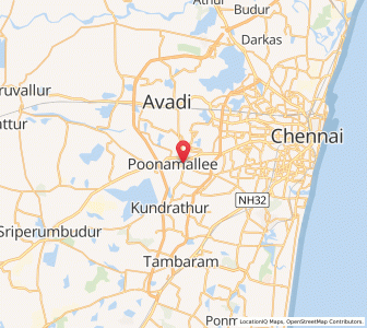 Map of Poonamalle, Tamil Nadu