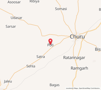 Map of Poti, Rajasthan