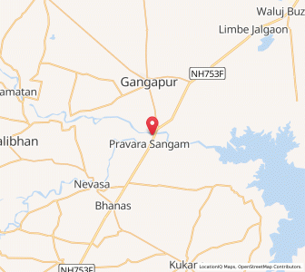 Map of Pravara Sangam, Maharashtra