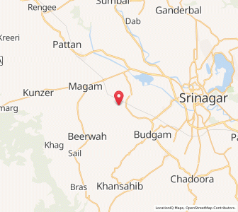 Map of Prinah Ara, Kashmir
