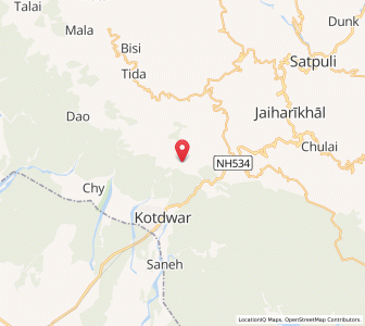 Map of Pulinda, Uttarakhand