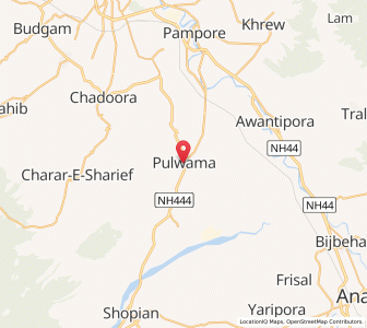 Map of Pulwama, Kashmir