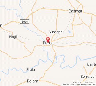 Map of Purna, Maharashtra