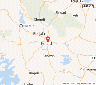 Map of Pusad, Maharashtra