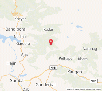 Map of Pushpal, Kashmir
