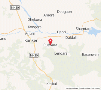 Map of Puswara, Chhattisgarh
