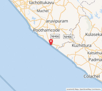 Map of Puvar, Kerala