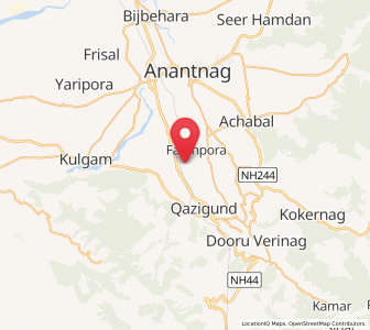 Map of Qazigund, Kashmir