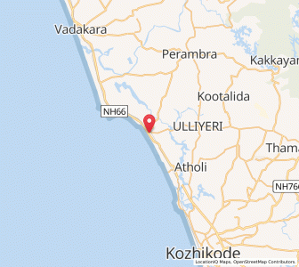 Map of Quilandi, Kerala
