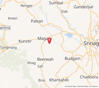 Map of Radabug, Kashmir