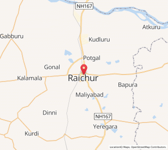 Map of Raichur, Karnataka