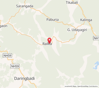 Map of Raikia, Odisha