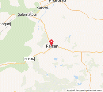 Map of Raisen, Madhya Pradesh