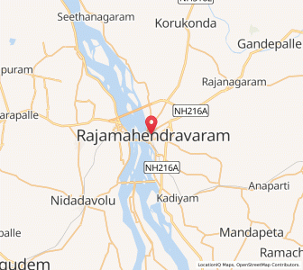 Map of Rajahmundry, Andhra Pradesh