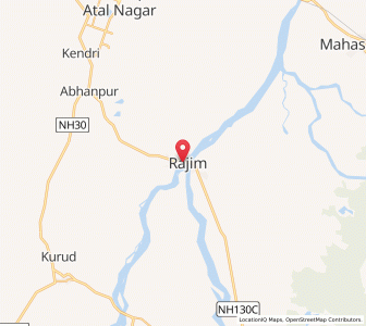 Map of Rajim, Chhattisgarh
