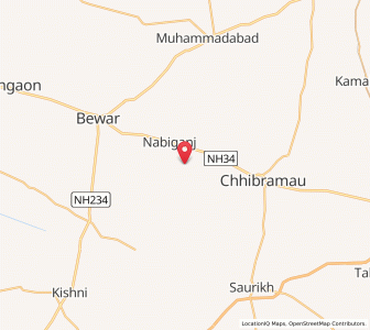 Map of Rakra, Uttar Pradesh