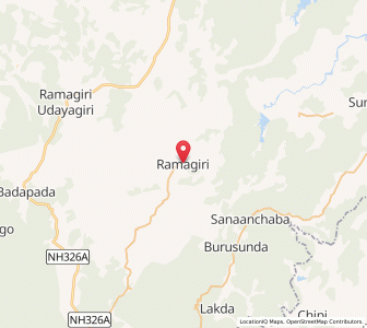 Map of Ramagiri, Odisha