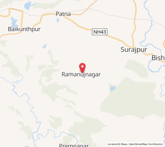 Map of Ramanujnagar, Chhattisgarh