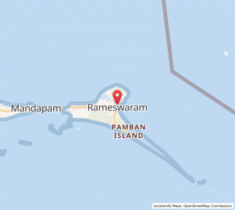 Map of Rameswaram, Tamil Nadu