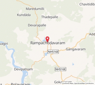 Map of Rampachodavaram, Andhra Pradesh