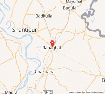 Map of Ranaghat, West Bengal