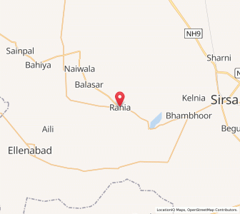 Map of Rania, Haryana