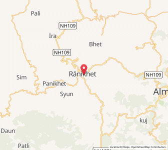 Map of Ranikhet, Uttarakhand