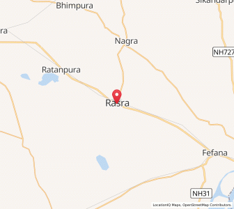 Map of Rasra, Uttar Pradesh
