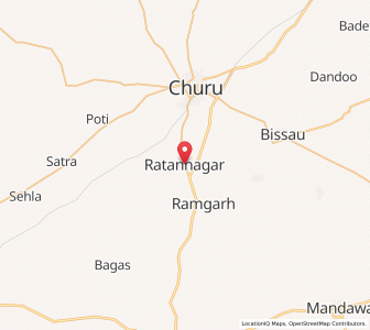 Map of Ratannagar, Rajasthan
