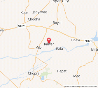 Map of Rawar, Rajasthan