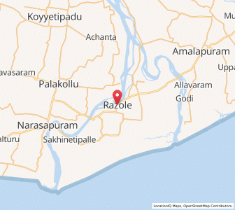Map of Razole, Andhra Pradesh
