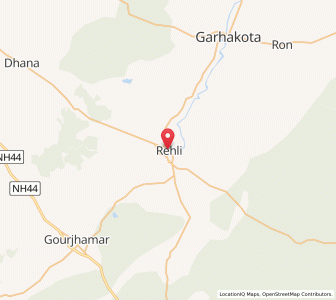 Map of Rehli, Madhya Pradesh