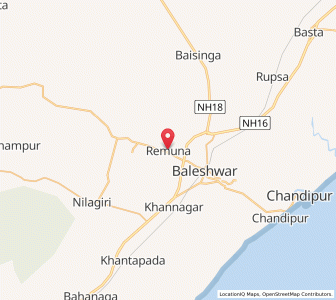 Map of Remuna, Odisha