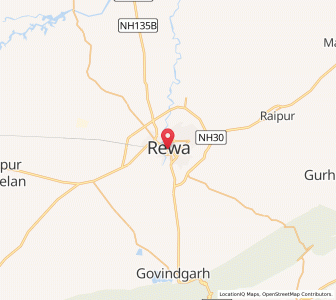 Map of Rewa, Madhya Pradesh