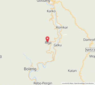 Map of Riga, Arunachal Pradesh