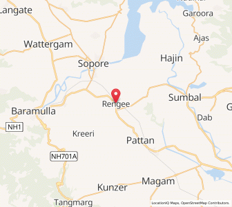 Map of Rinj, Kashmir