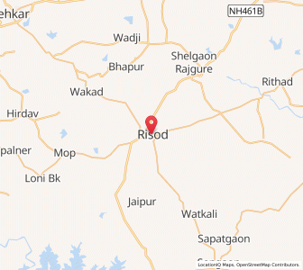 Map of Risod, Maharashtra