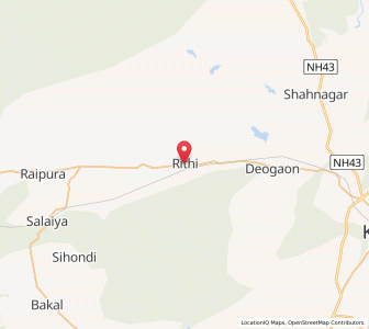 Map of Rithi, Madhya Pradesh