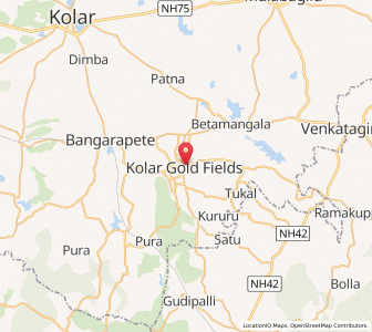 Map of Robertsonpet, Karnataka
