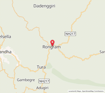 Map of Rongram, Meghalaya