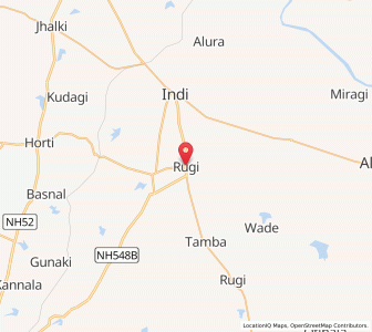 Map of Roogee, Karnataka