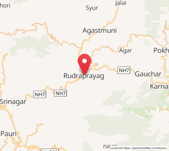 Map of Rudraprayag, Uttarakhand