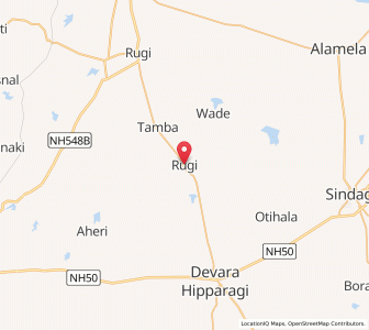 Map of Rugi, Karnataka