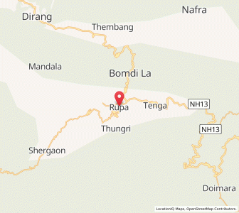Map of Rupa, Arunachal Pradesh