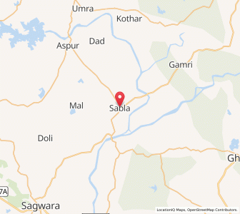 Map of Sabla, Rajasthan