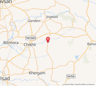 Map of Sadarval, Gujarat